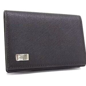 Dunhill Black Leather Wallet with Silver Accent